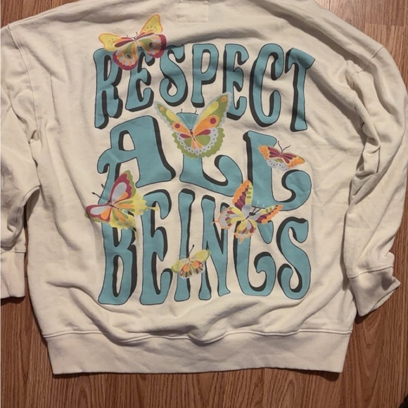 Kids White Hoodie with Butterfly Design - Picture 4 of 4